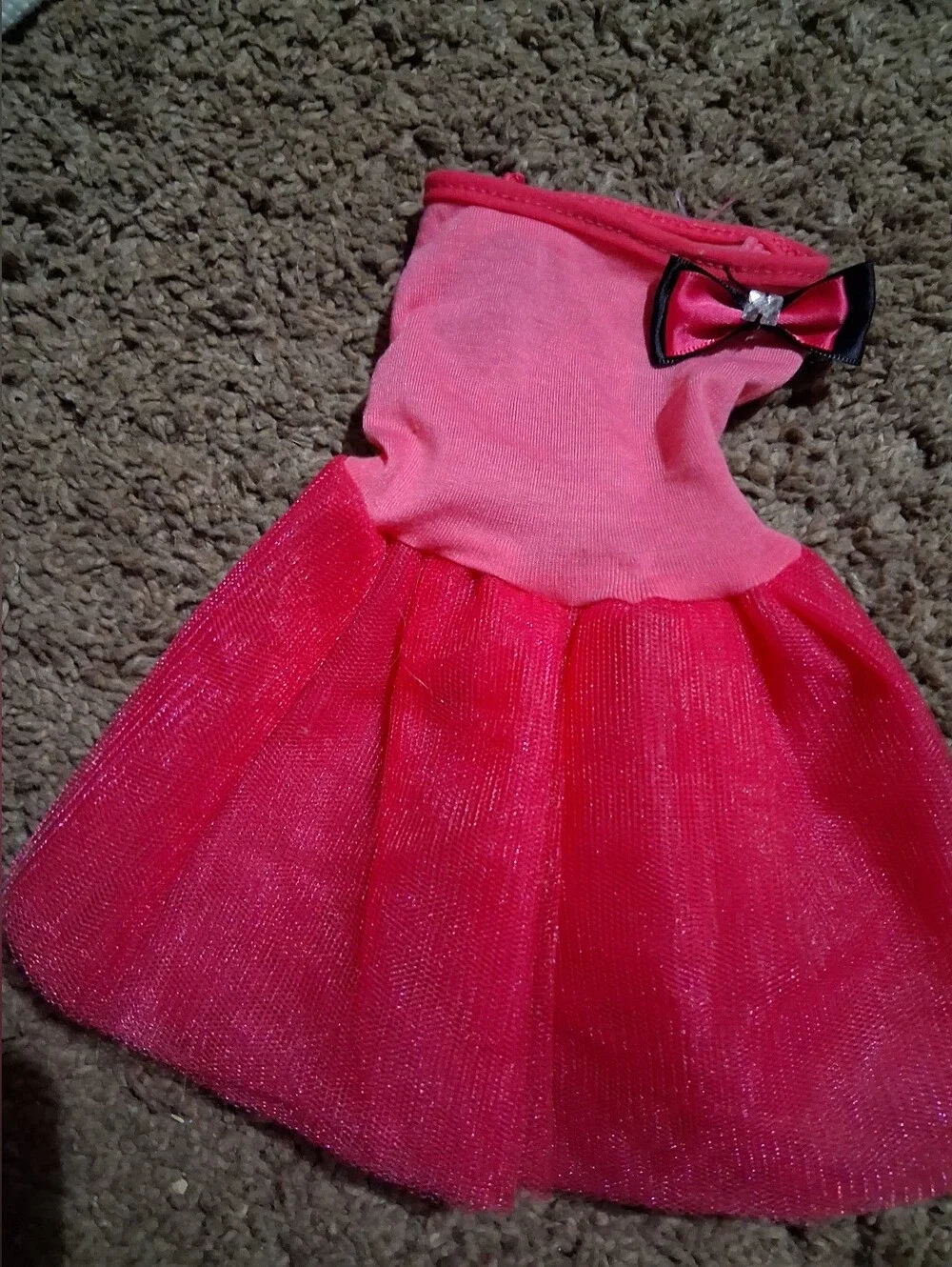 Pink Sparkle Tulle Dress with Bow Accent